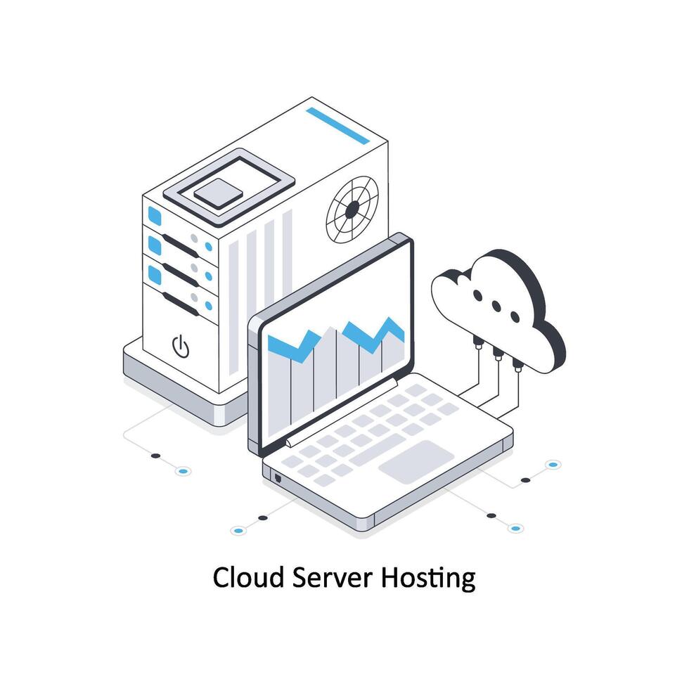 Cloud Server Hosting isometric stock illustration. EPS File stock illustration vector