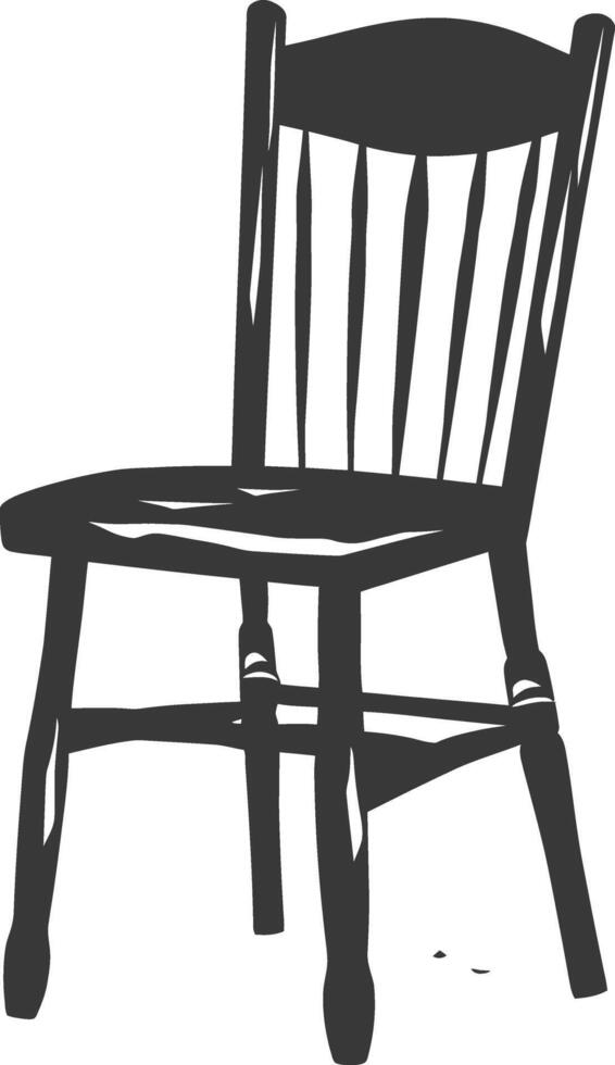 AI generated Silhouette Wooden Chair black color only vector