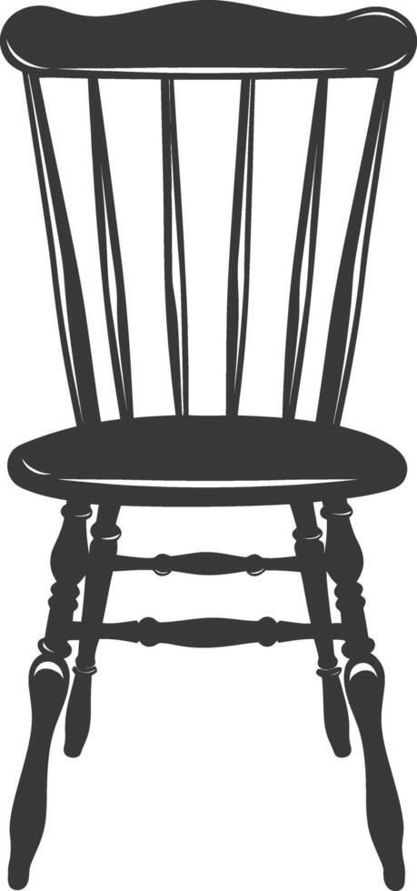 AI generated Silhouette Wooden Chair black color only vector