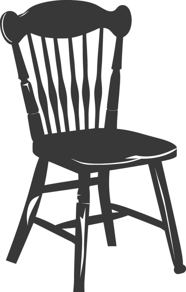 AI generated Silhouette Wooden Chair black color only vector