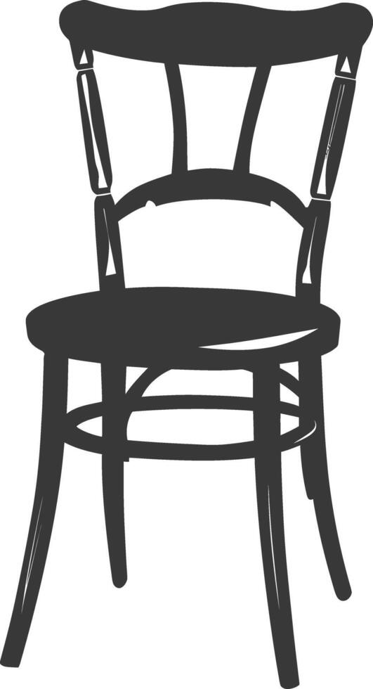 AI generated Silhouette Wooden Chair black color only vector