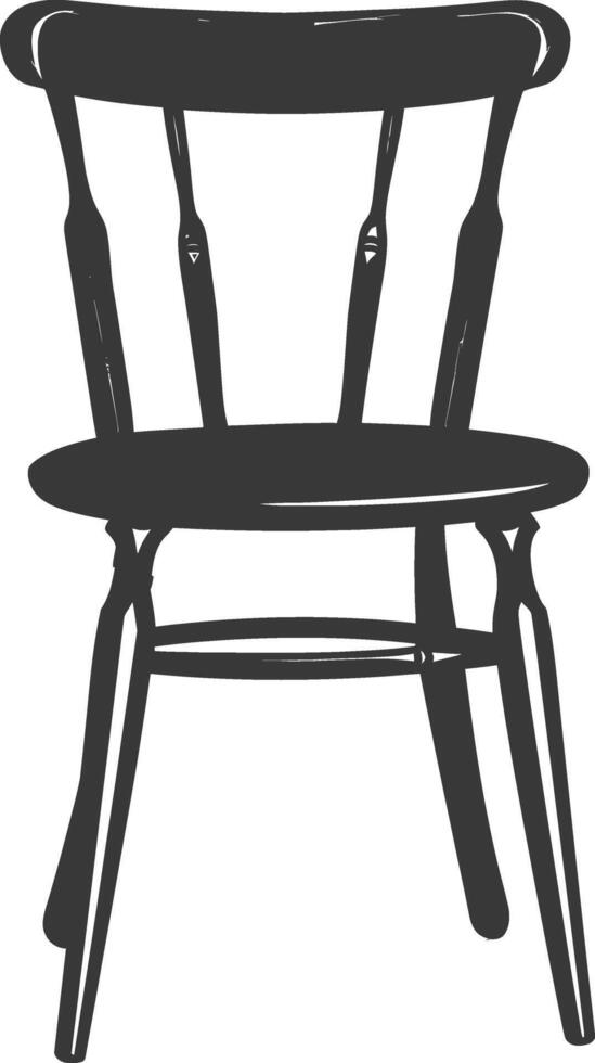 AI generated Silhouette Wooden Chair black color only vector