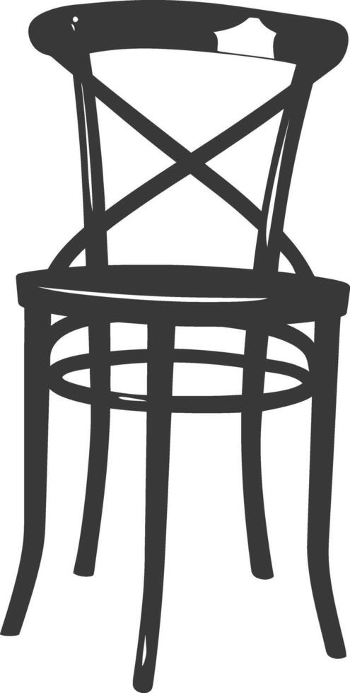 AI generated Silhouette Wooden Chair black color only vector