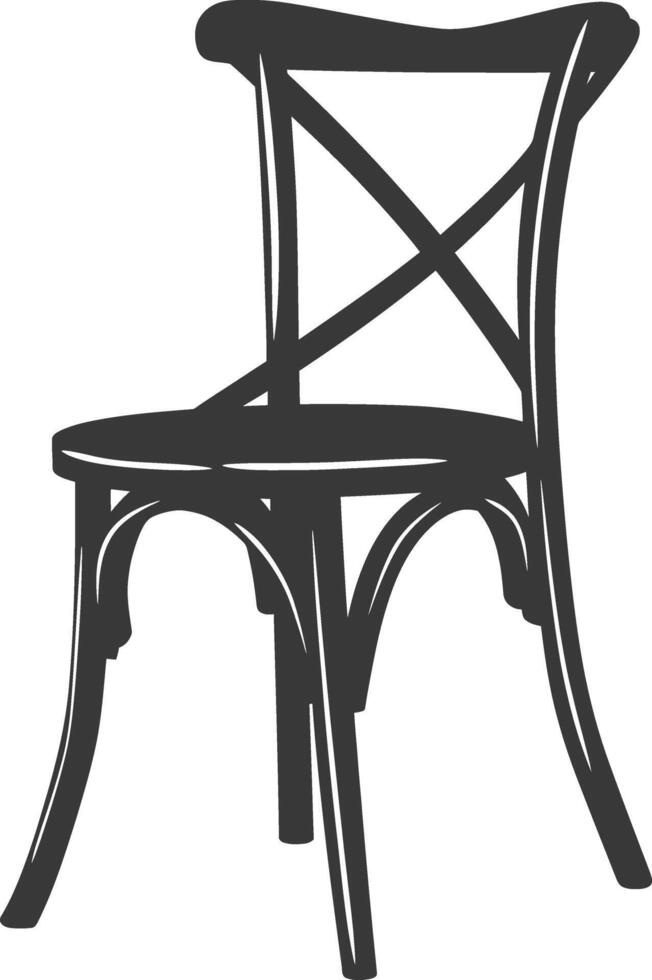 AI generated Silhouette Wooden Chair black color only vector