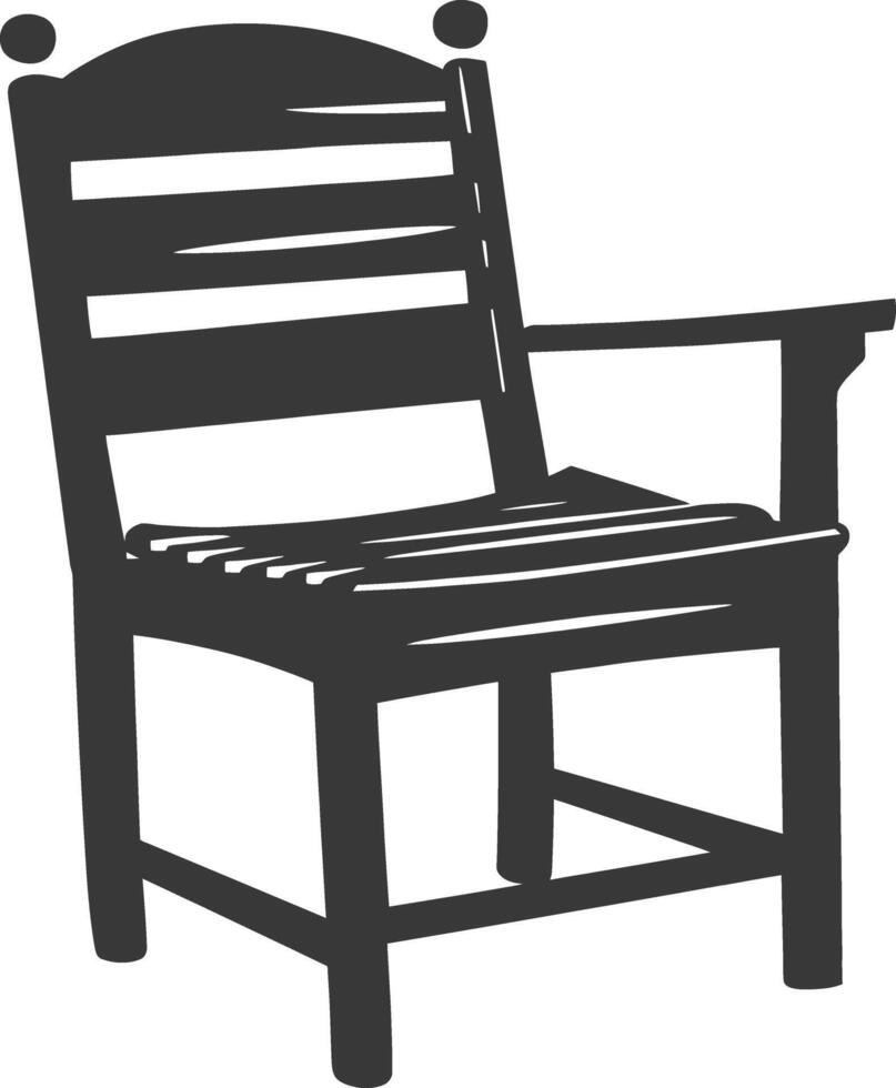 AI generated Silhouette Wooden Chair black color only vector