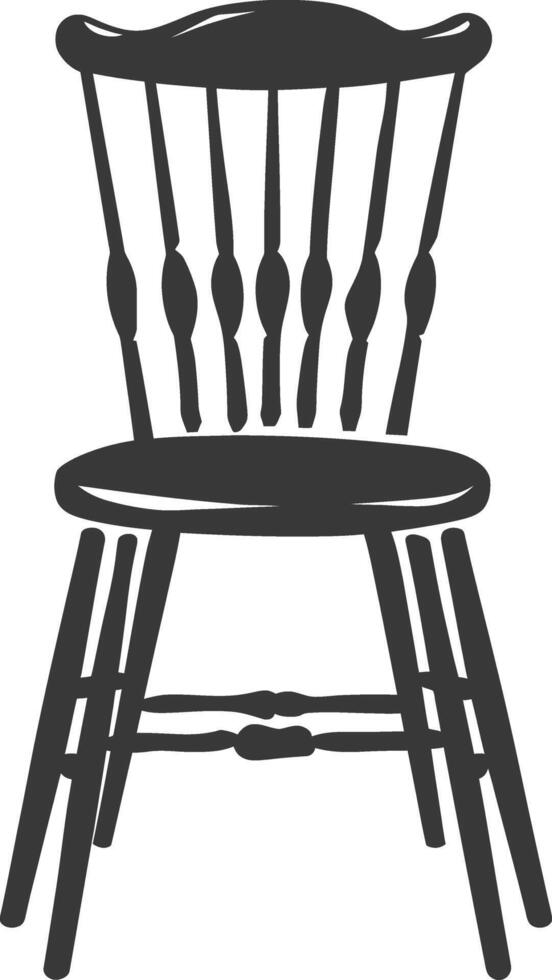 AI generated Silhouette Wooden Chair black color only vector