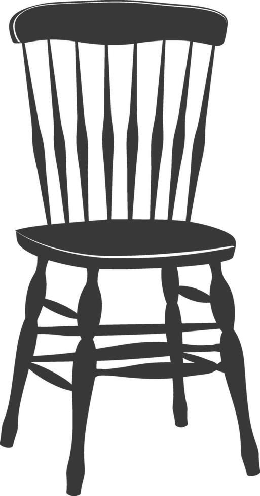 AI generated Silhouette Wooden Chair black color only vector