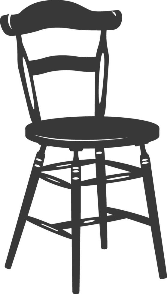 AI generated Silhouette Wooden Chair black color only vector