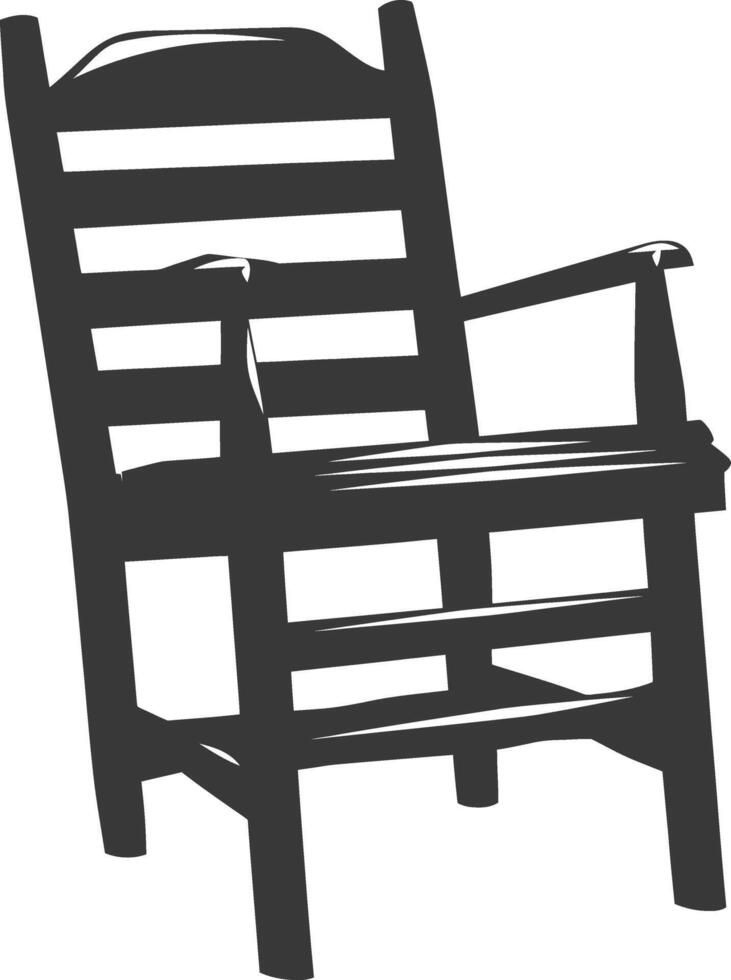 ai generado silueta de madera silla negro color solamente vector