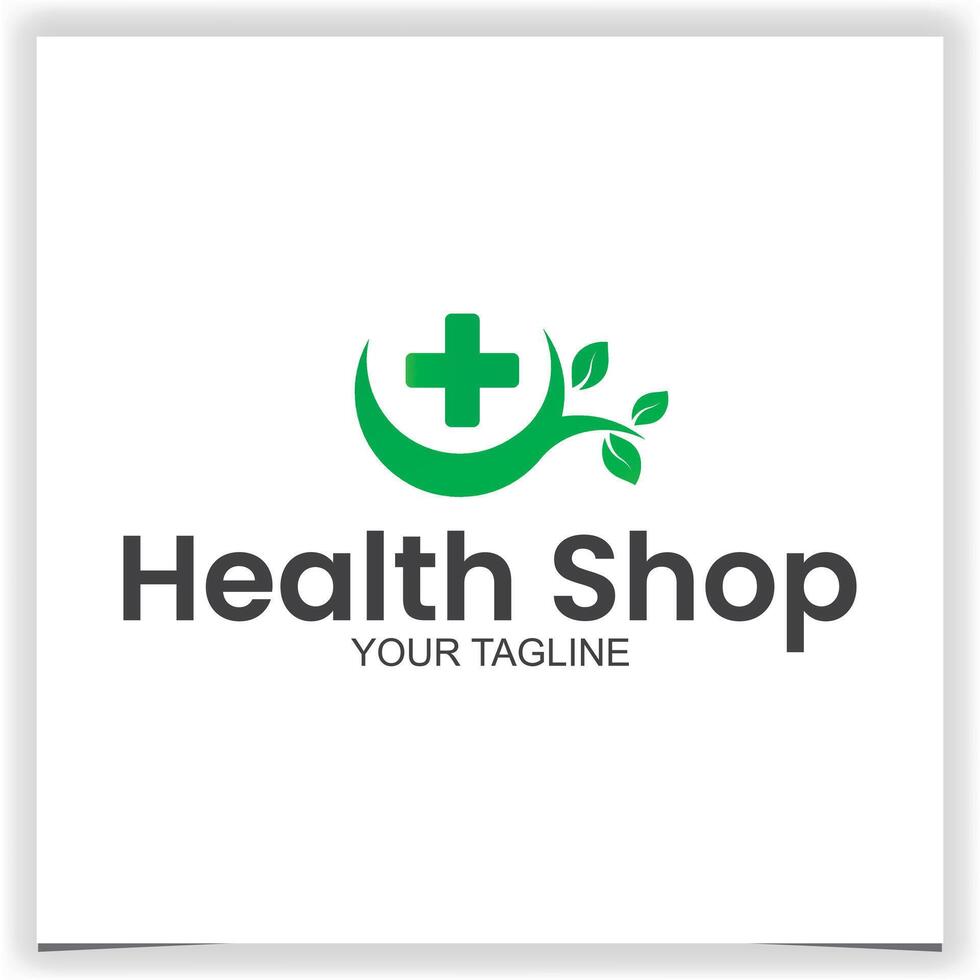 health shop logo design template vector