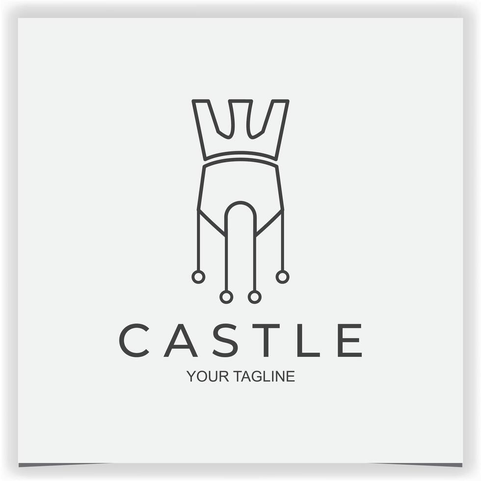 Vector line technology castle tower logo