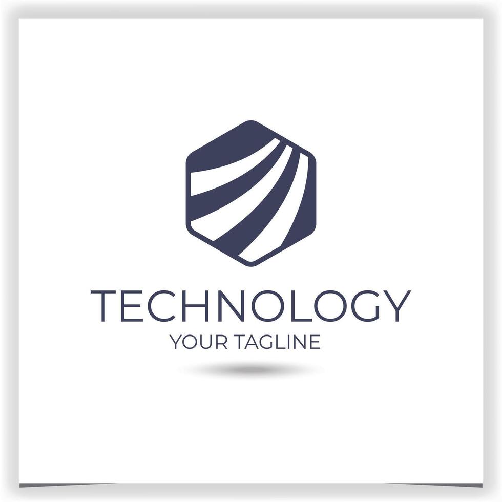 Vector hexagon technology company logo template