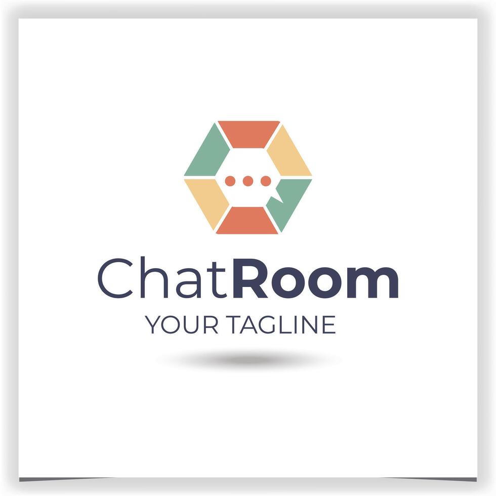 Vector hexagon chat logo template