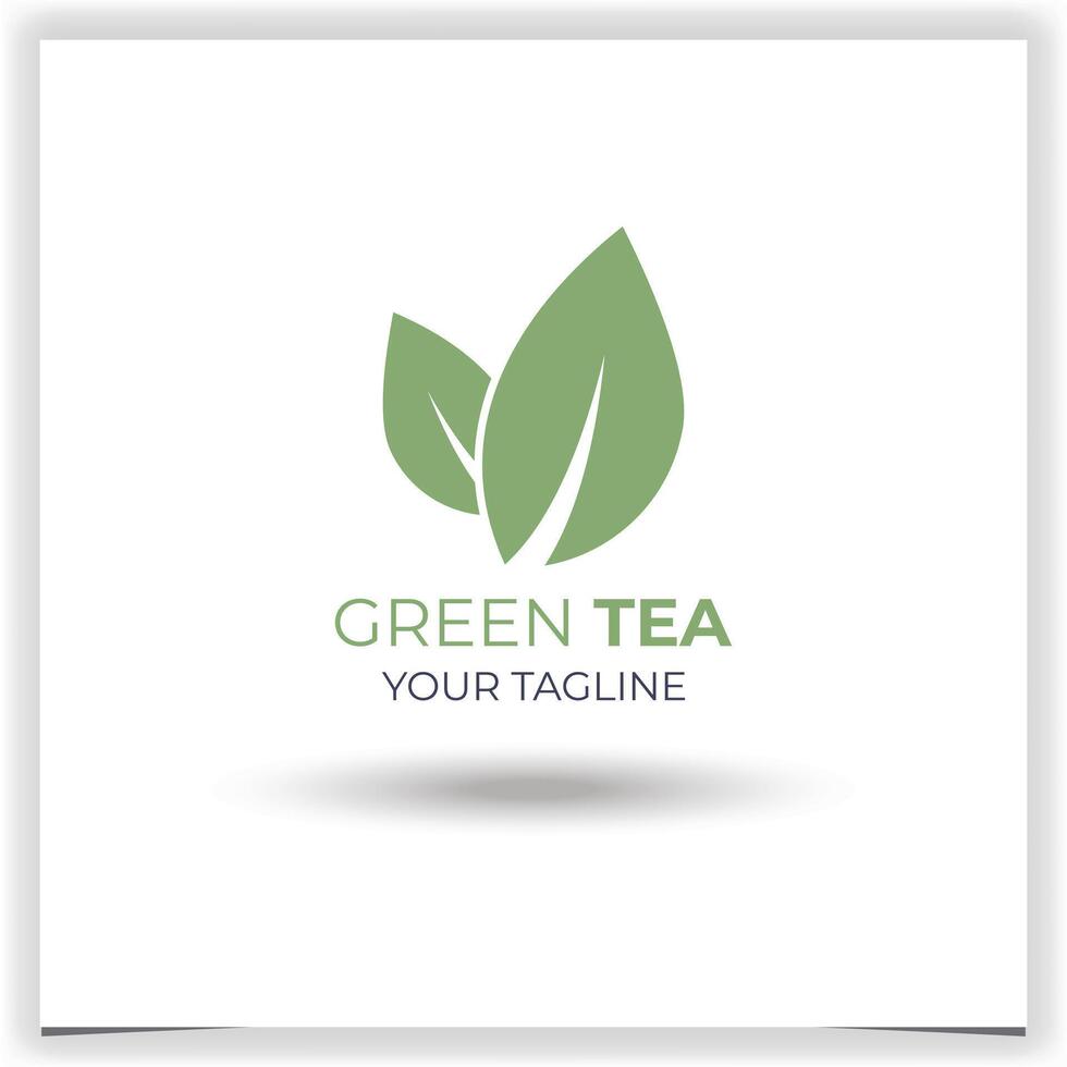 Vector green tea company logo template