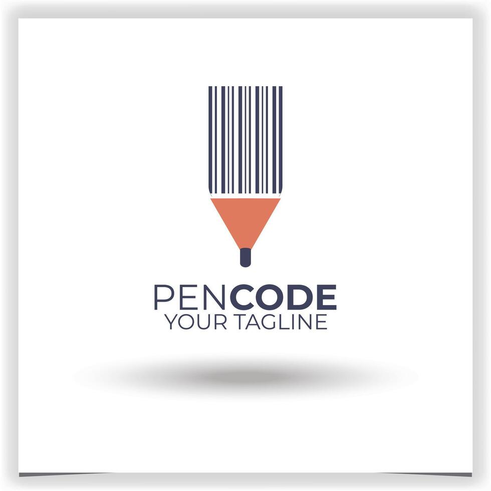 Vector pen code logo design template