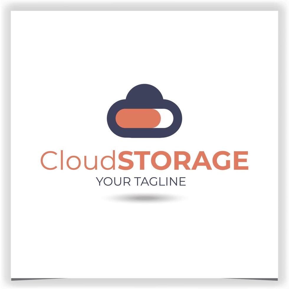 Vector cloud storage logo design template