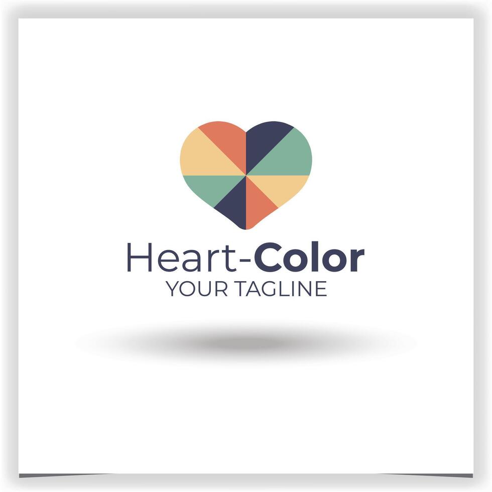 Colorful heart logo design template vector