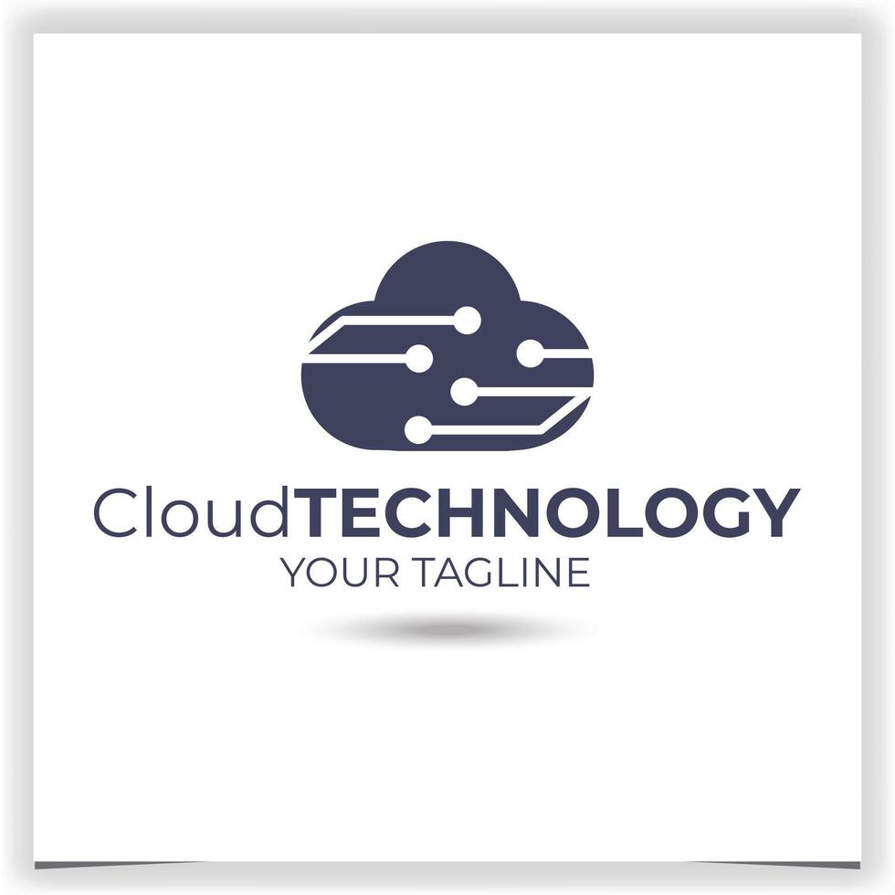 Vector cloud technology logo design template