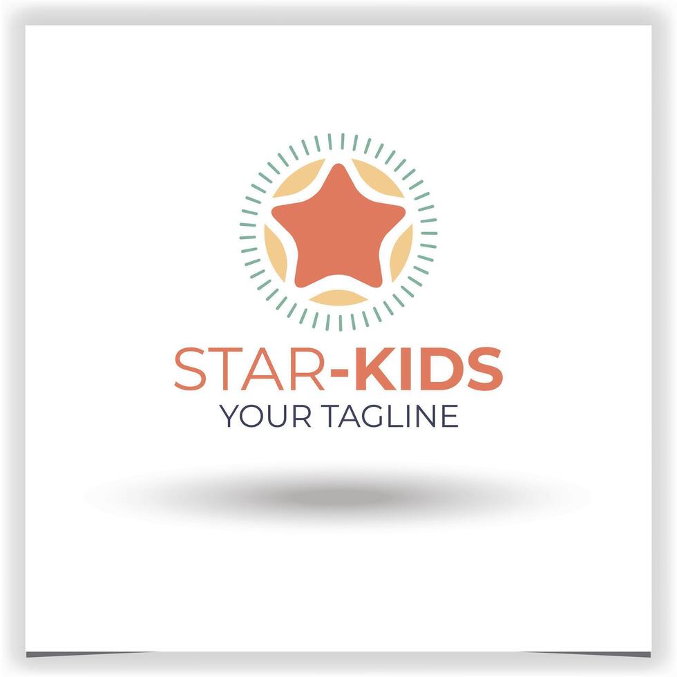 Vector kids star logo design template