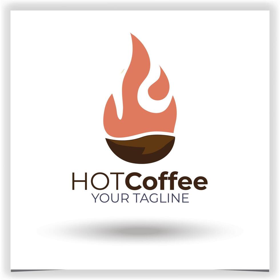 Vector hot coffee logo design template