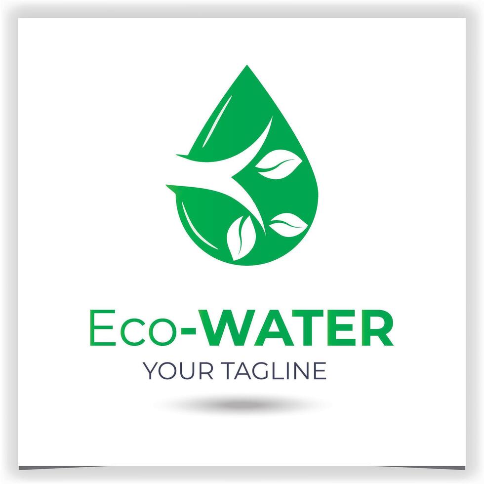 Vector ecological water company logo design template