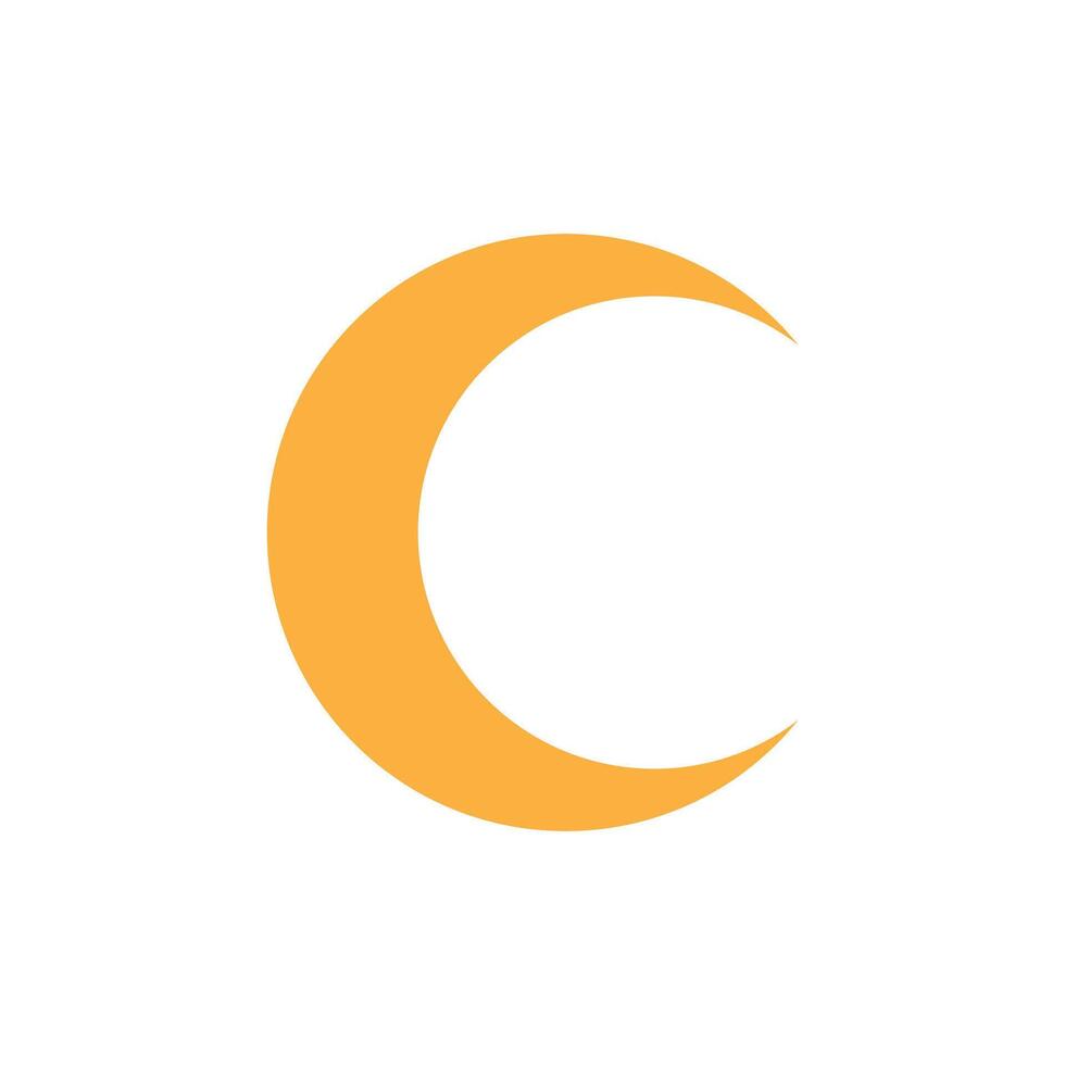 Crescent icon, flag flat symbol isolated on white background. Moon vector