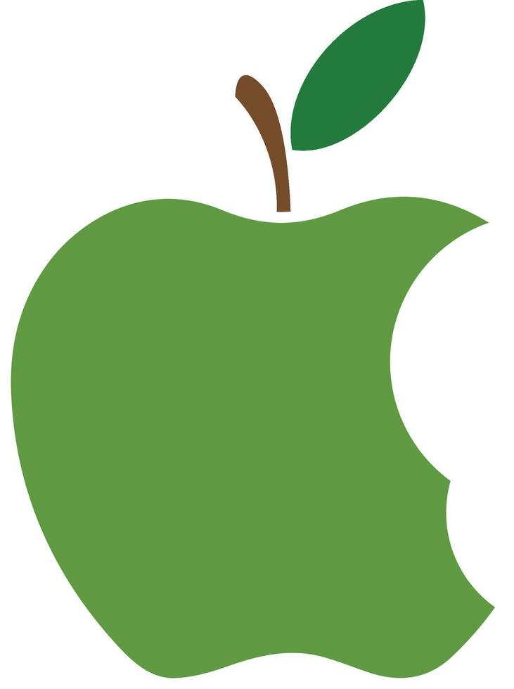 Bitten green apple icon. Vector illustration