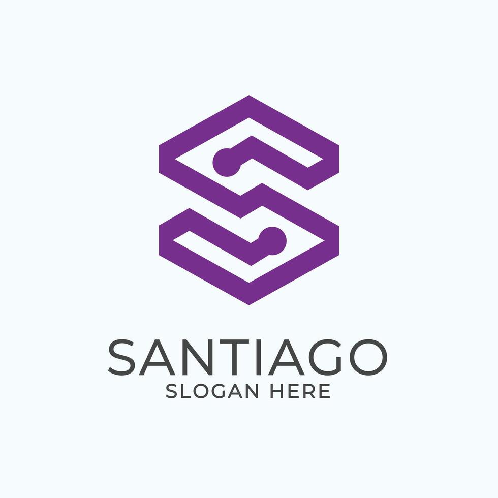 Letter S Logo Free Vector Santiago Concept Abstract Design