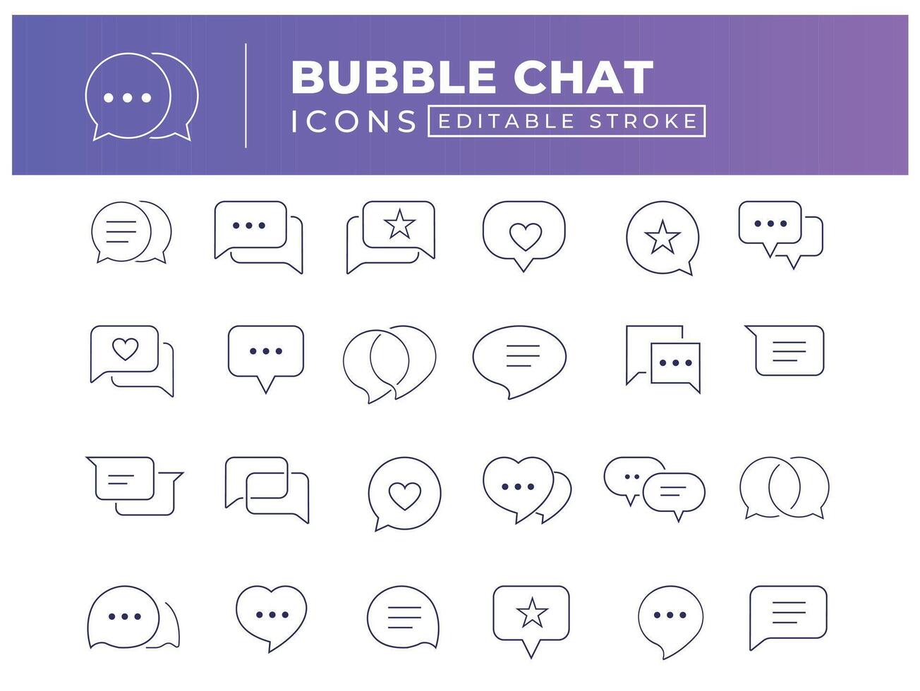 Chat Icons Love Chat Social Media Icons Flat linear concept vector