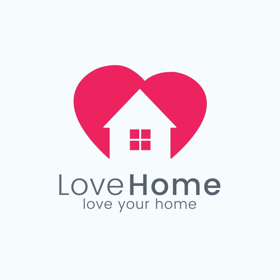 Love Home Logo Free Vector Heart Concept Home Concept Modern Business logo