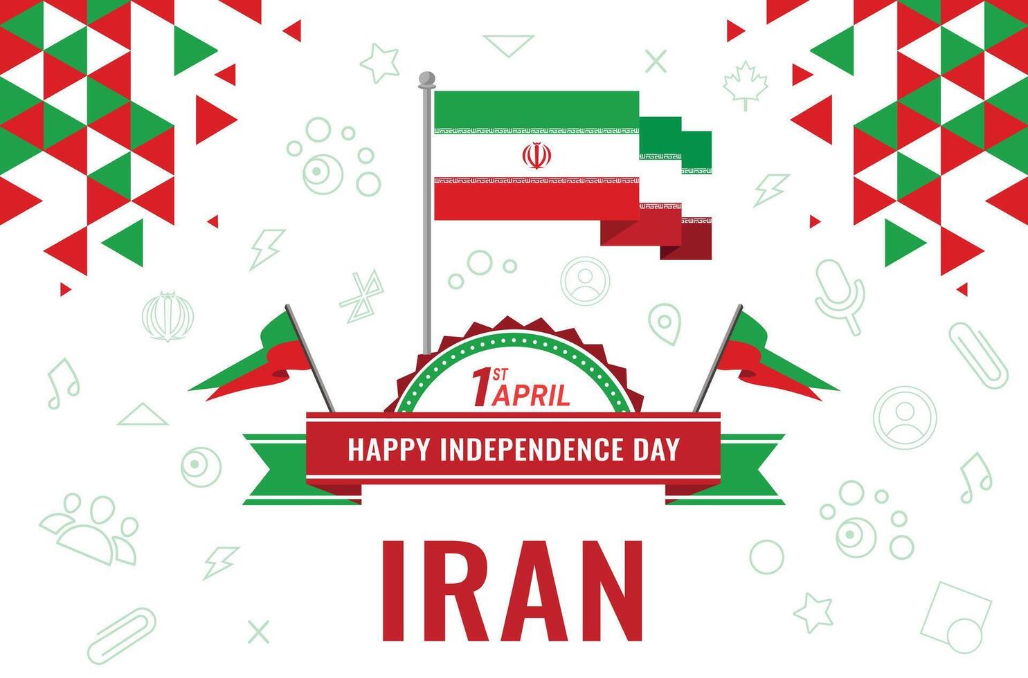 National day of Iran vector illustration. Independence day of Iran. Suitable for greeting card, poster and banner.