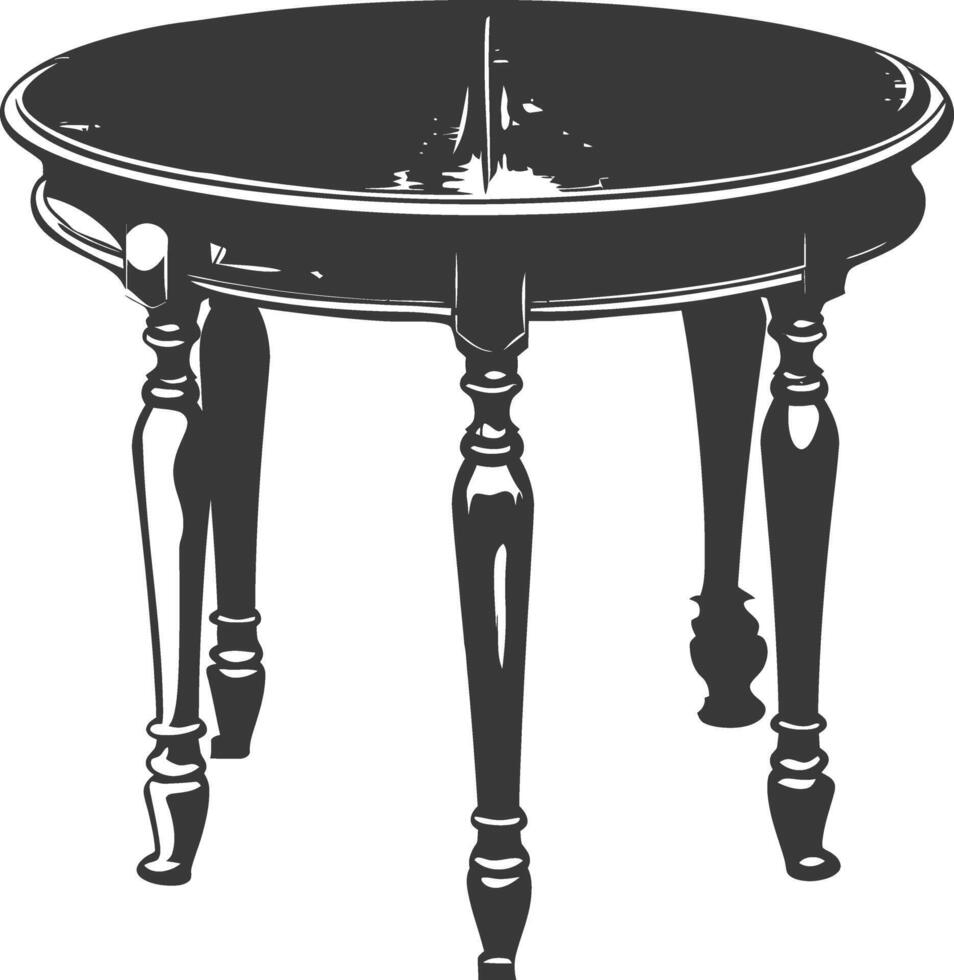 AI generated Silhouette Wooden Table black color only vector