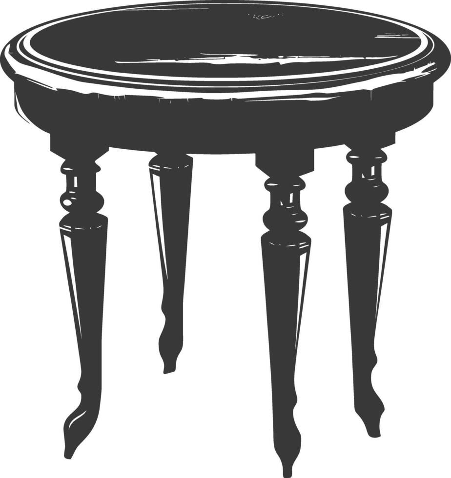 AI generated Silhouette Wooden Table black color only vector