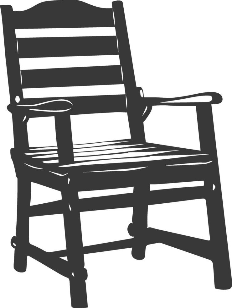 AI generated Silhouette Wooden Chair black color only vector