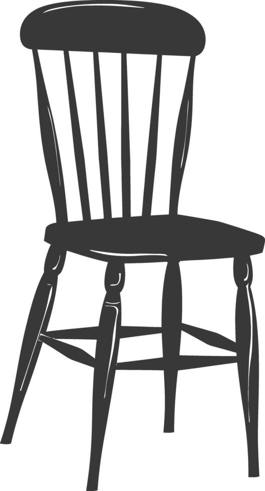 AI generated Silhouette Wooden Chair black color only vector