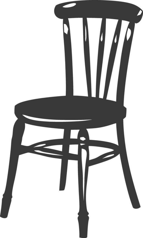 AI generated Silhouette Wooden Chair black color only vector