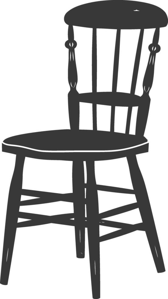 AI generated Silhouette Wooden Chair black color only vector