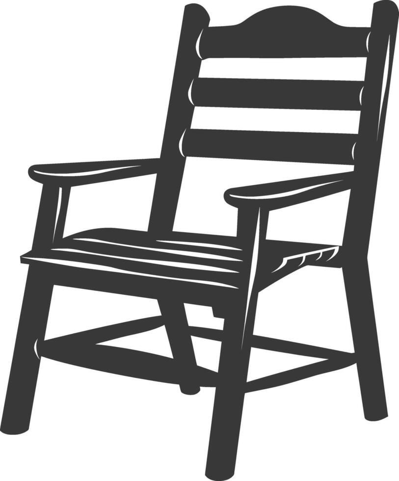 ai generado silueta de madera silla negro color solamente vector