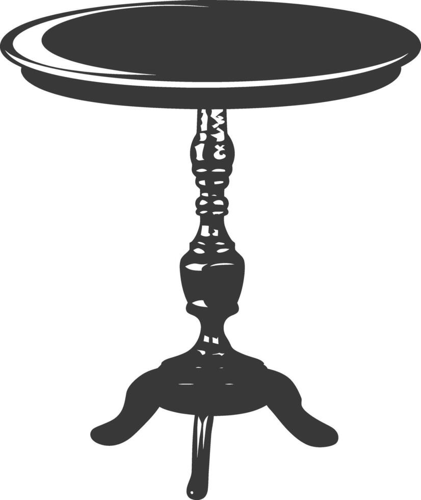 AI generated Silhouette Wooden Table black color only vector