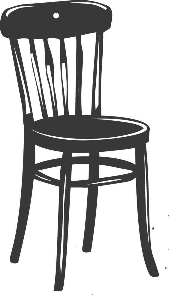 AI generated Silhouette Wooden Chair black color only vector