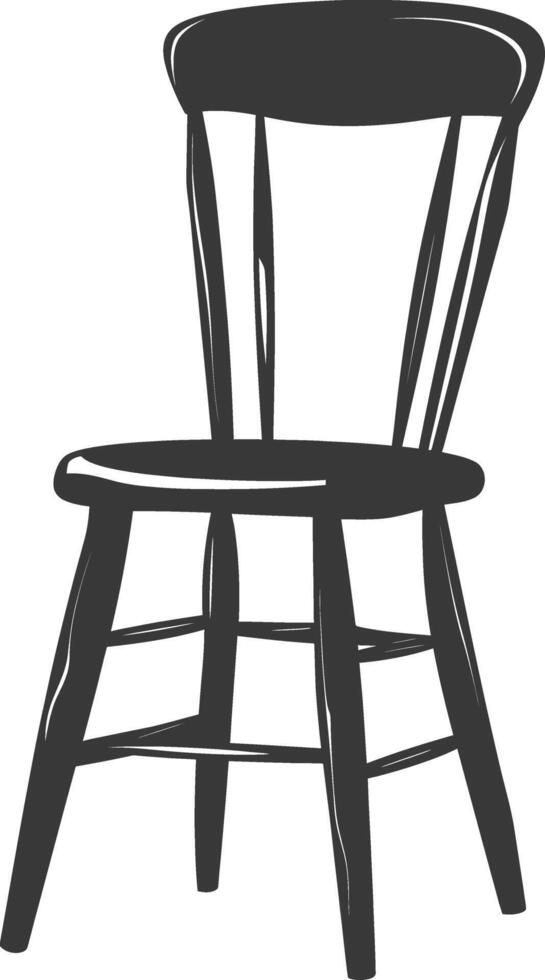 AI generated Silhouette Wooden Chair black color only vector