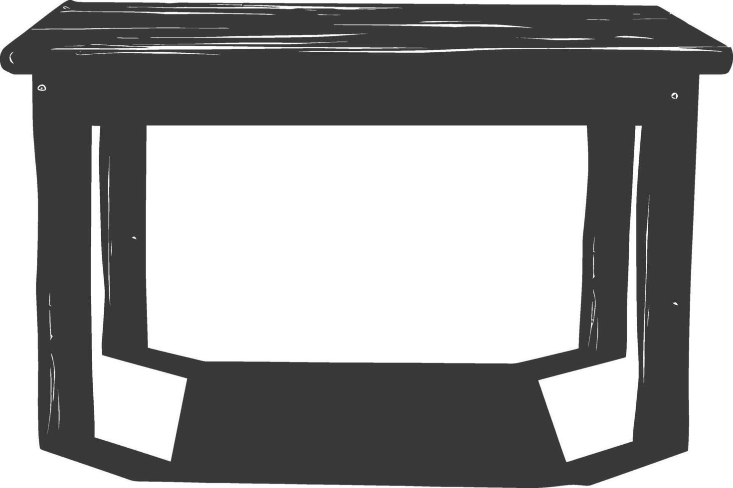 AI generated Silhouette Wooden Table black color only vector