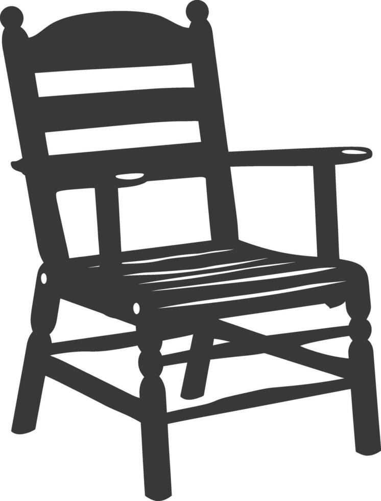 AI generated Silhouette Wooden Chair black color only vector