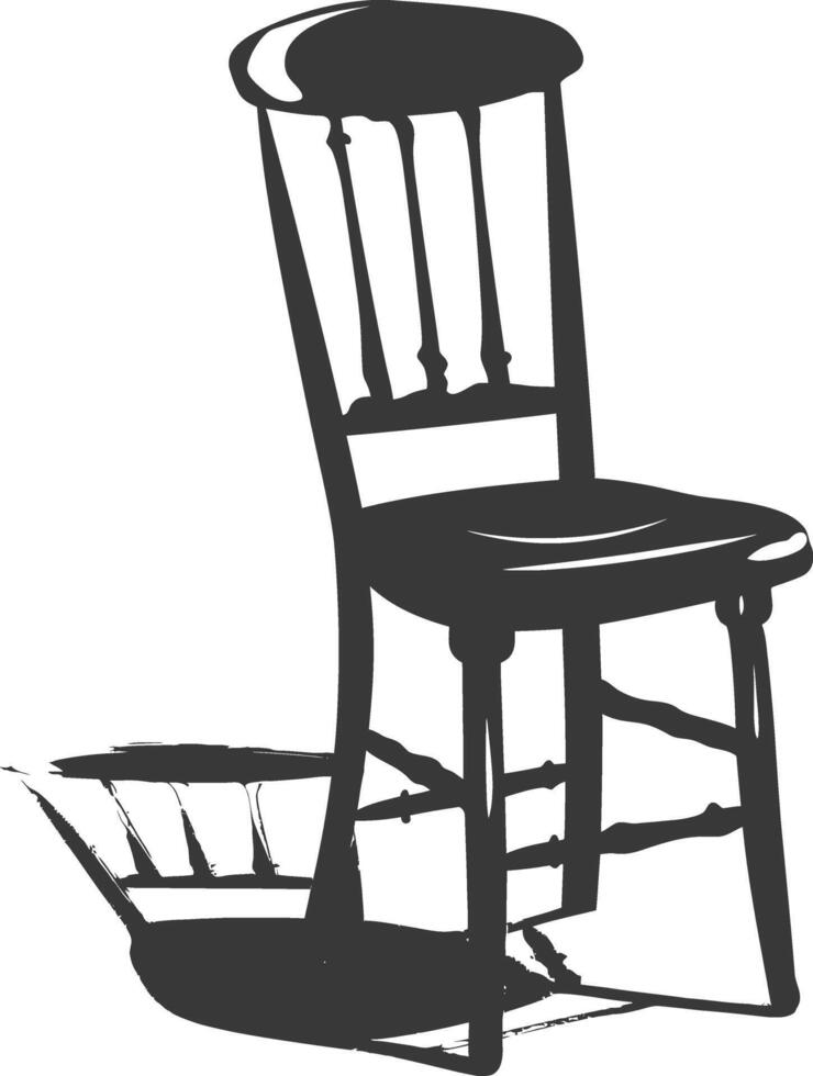 AI generated Silhouette Wooden Chair black color only vector