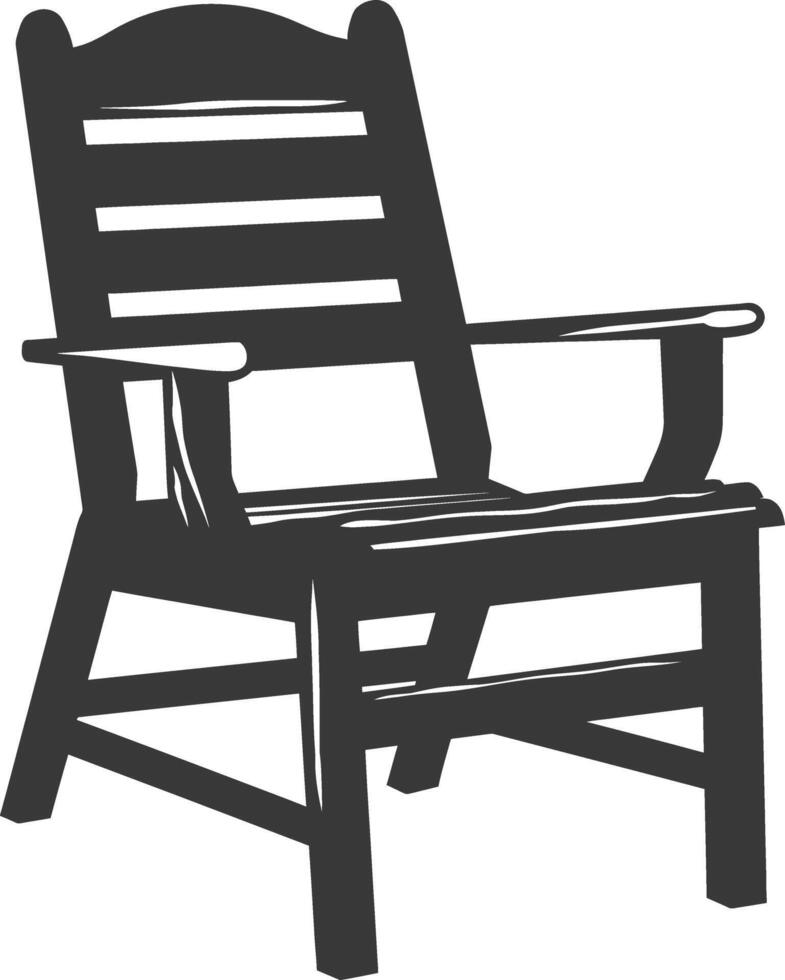 AI generated Silhouette Wooden Chair black color only vector