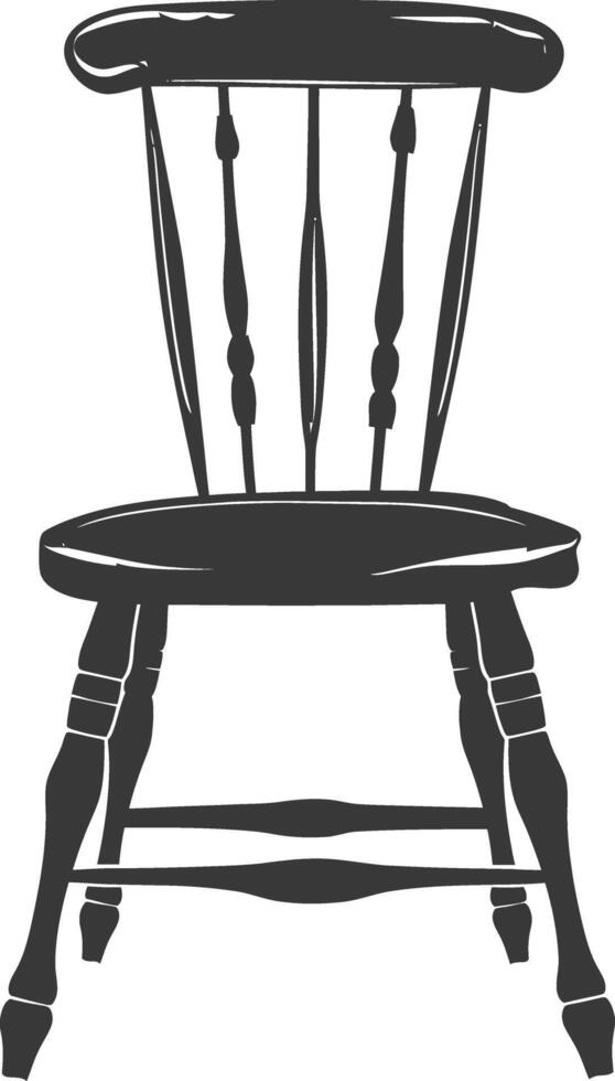 AI generated Silhouette Wooden Chair black color only vector