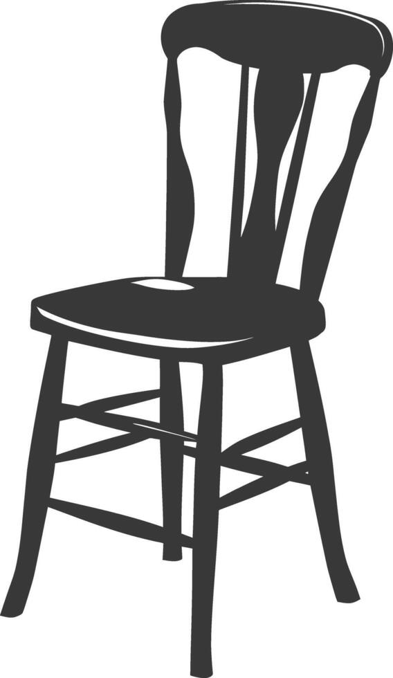 AI generated Silhouette Wooden Chair black color only vector