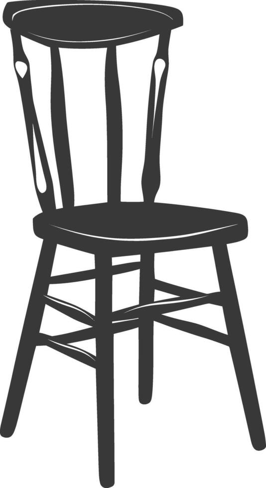 AI generated Silhouette Wooden Chair black color only vector