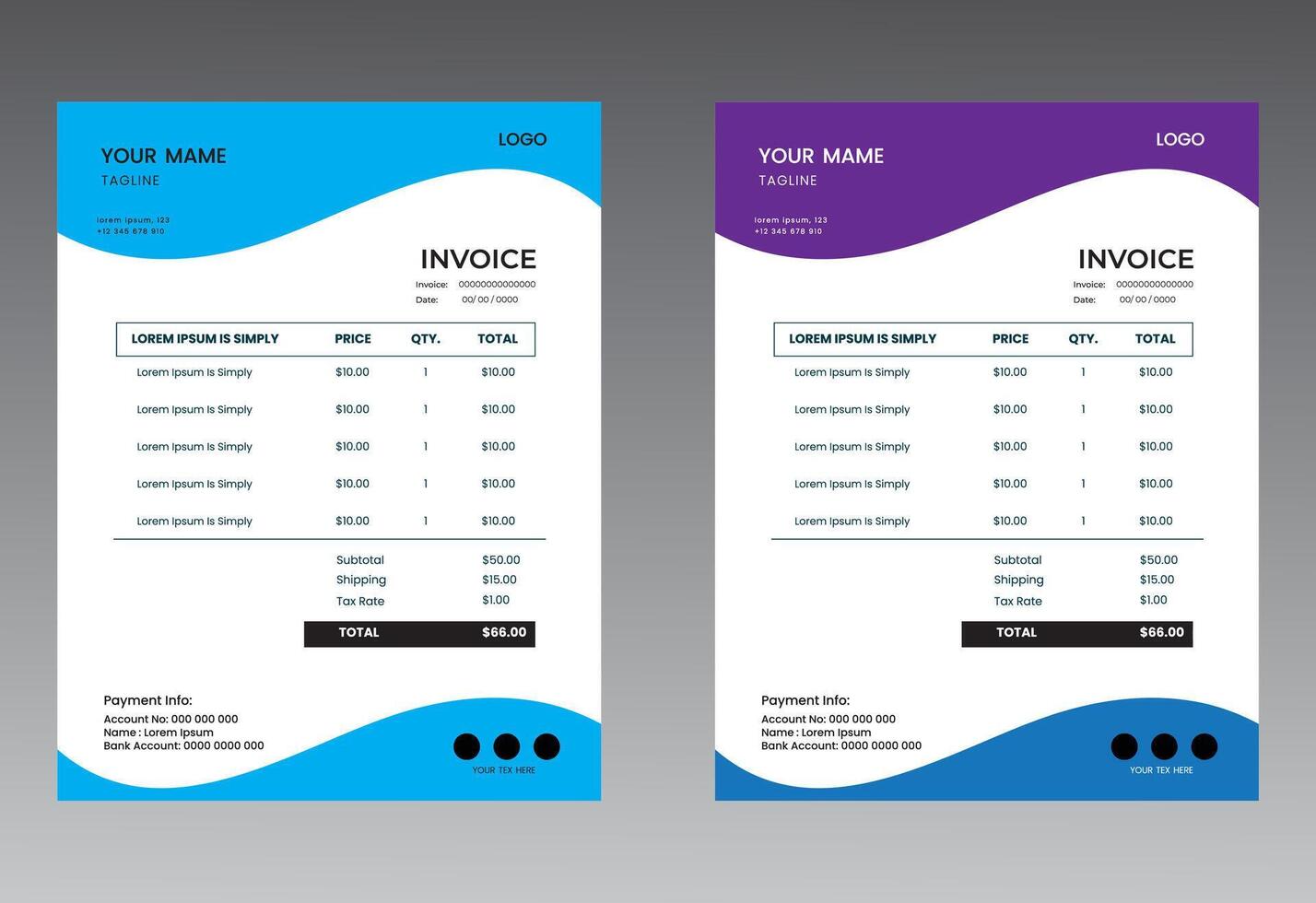 creative invoice design template vector