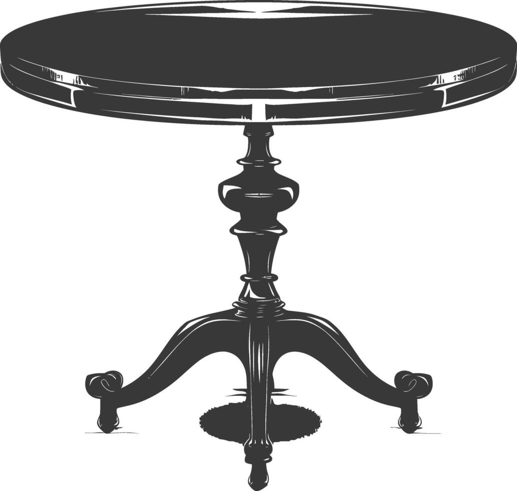 AI generated Silhouette Wooden Table black color only vector